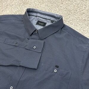 7 Diamonds Button Down Shirt XXL Blue 4 Way Stretch Geometric Break My Heart